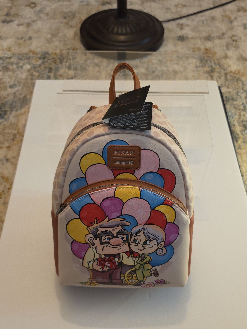 Loungefly Pink Multi Pixar Up Carl & Ellie Mini Backpack. NWT